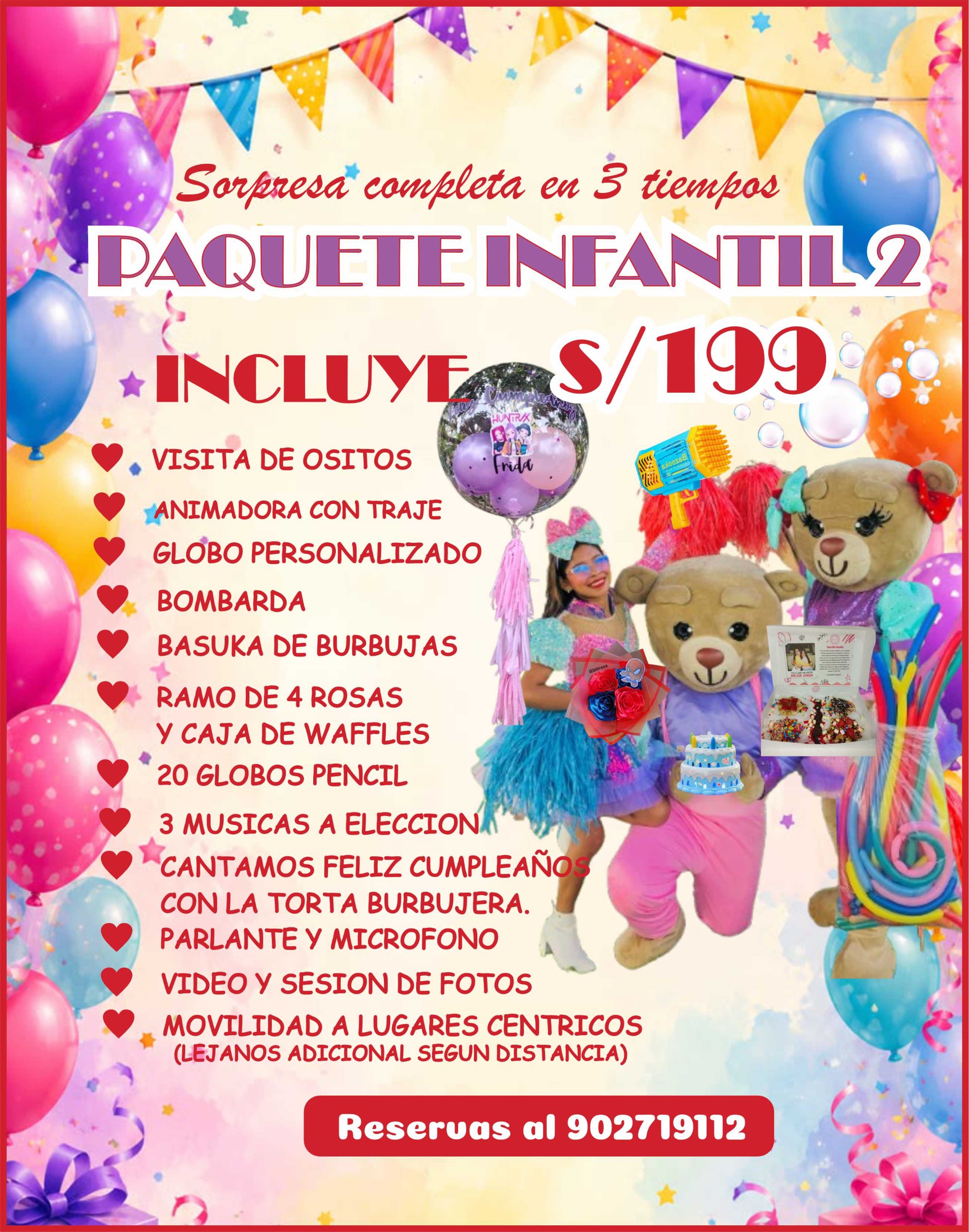 SORPRESA INFANTIL PAQUETE DE OSITO 02 - 199 SOLES